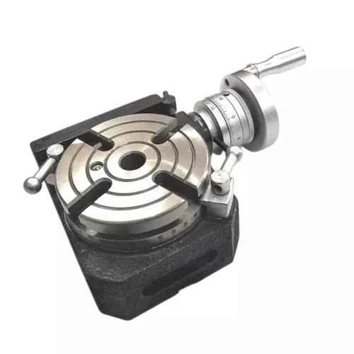 A.D INTERNATIONAL Horizontal Vertical Rotary Table with 110 mm Diameter and 4 Slots for Milling Machine, AY-7QD2-7XGX