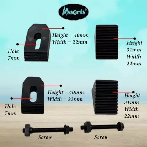 Assorts Clamp Kit Set Tool Steel 6 mm M6 Thread for 3 Inch (75 mm) & 4 Inch (100 mm) Rotary Table