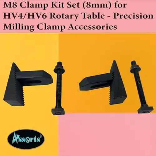 Assorts Clamp Kit Set Tool Steel 8 mm M8 Thread for HV4/ HV6 Rotary Table-Milling