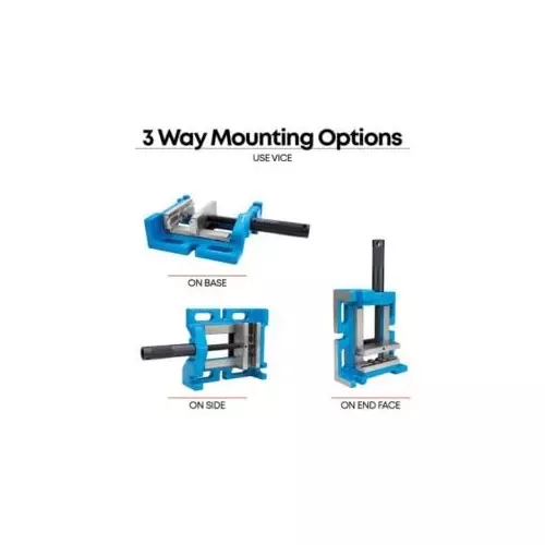 A.D INTERNATIONAL Unigrip 3 Way Drill Press Vice High Accuracy High Grade Cast Iron Heavy Duty 5 inch (125 mm) Jaw Width, SU-QAUZ-3BFM