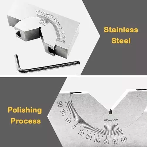 A.D INTERNATIONAL Multifunctional V Block with 0-60° Adjustable Angle for Milling Machine Planer 95 x 45 x 48 mm, 30-VB-401