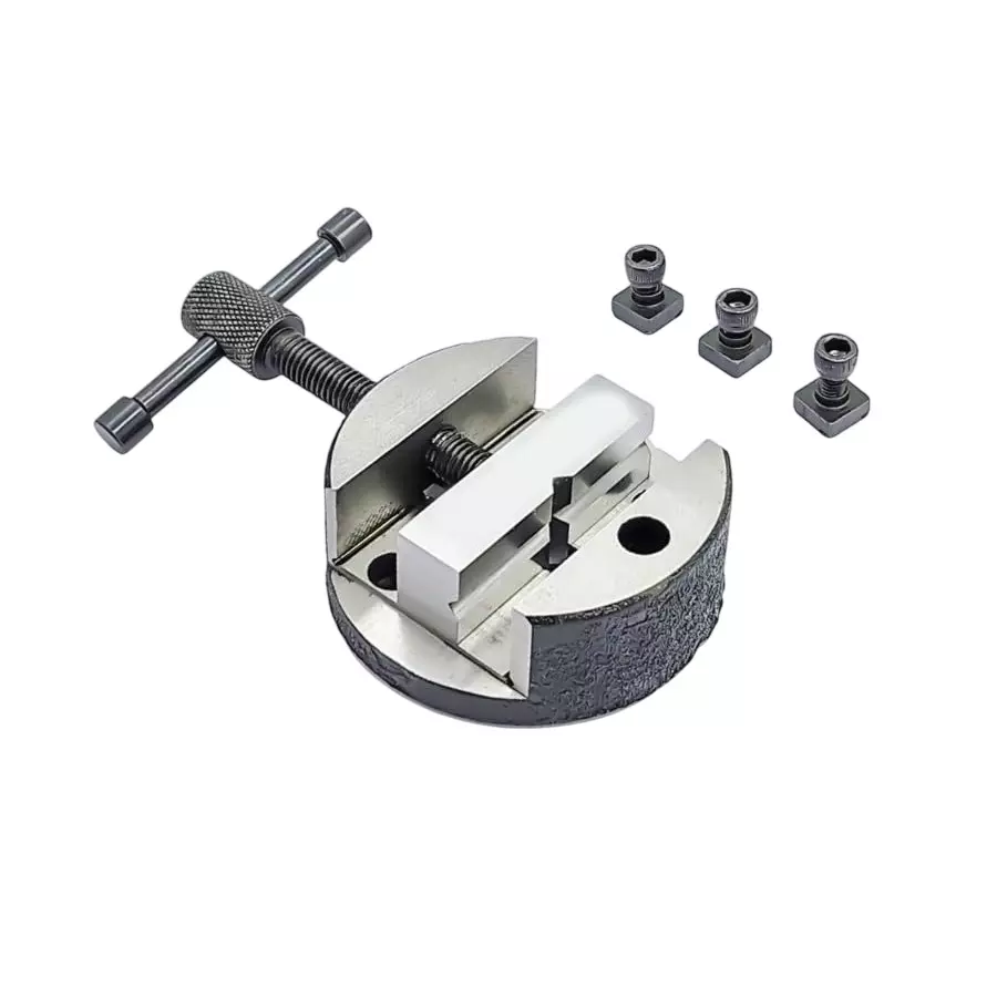 A.D INTERNATIONAL Small Round Vice 80 mm Base Diameter for 3 inch (75 mm) and 4 inch (100 mm) Rotary Table and 3 x Fixing T Nuts, 85-31OU-5N9K