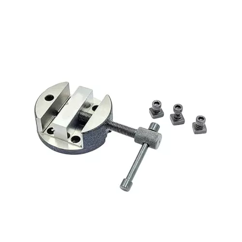 A.D INTERNATIONAL Small Round Vice 80 mm Base Diameter for 3 inch (75 mm) and 4 inch (100 mm) Rotary Table and 3 x Fixing T Nuts, 85-31OU-5N9K