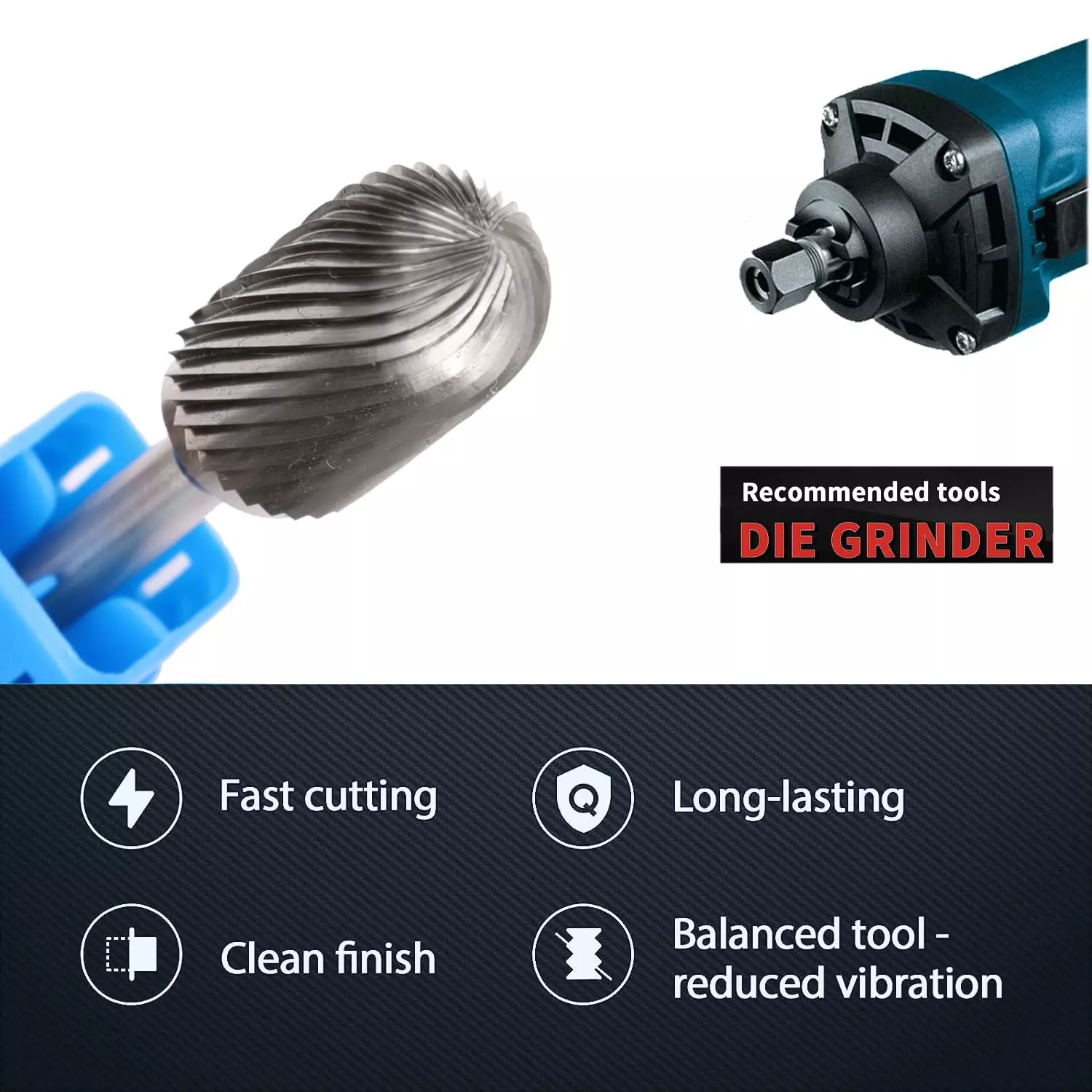 MECRAAF Cylindrical with Radius End Single Cut Burr Cutter 16 m Head Dia. And 25 mm Length, BC-B5S