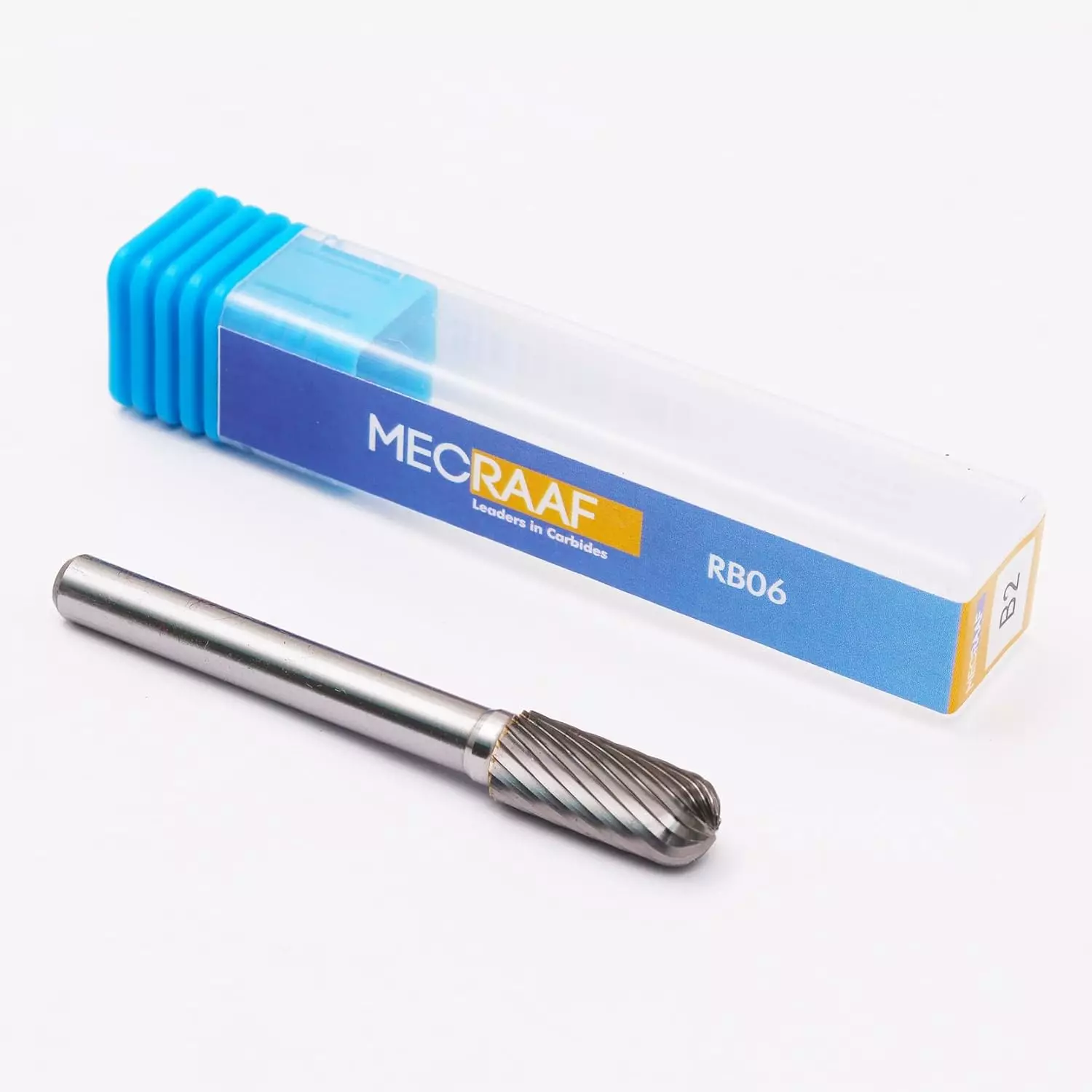 MECRAAF Cylindrical with Radius End Single Cut Burr Cutter 8 mm Head Dia. And 19 mm Length, BC-B2S