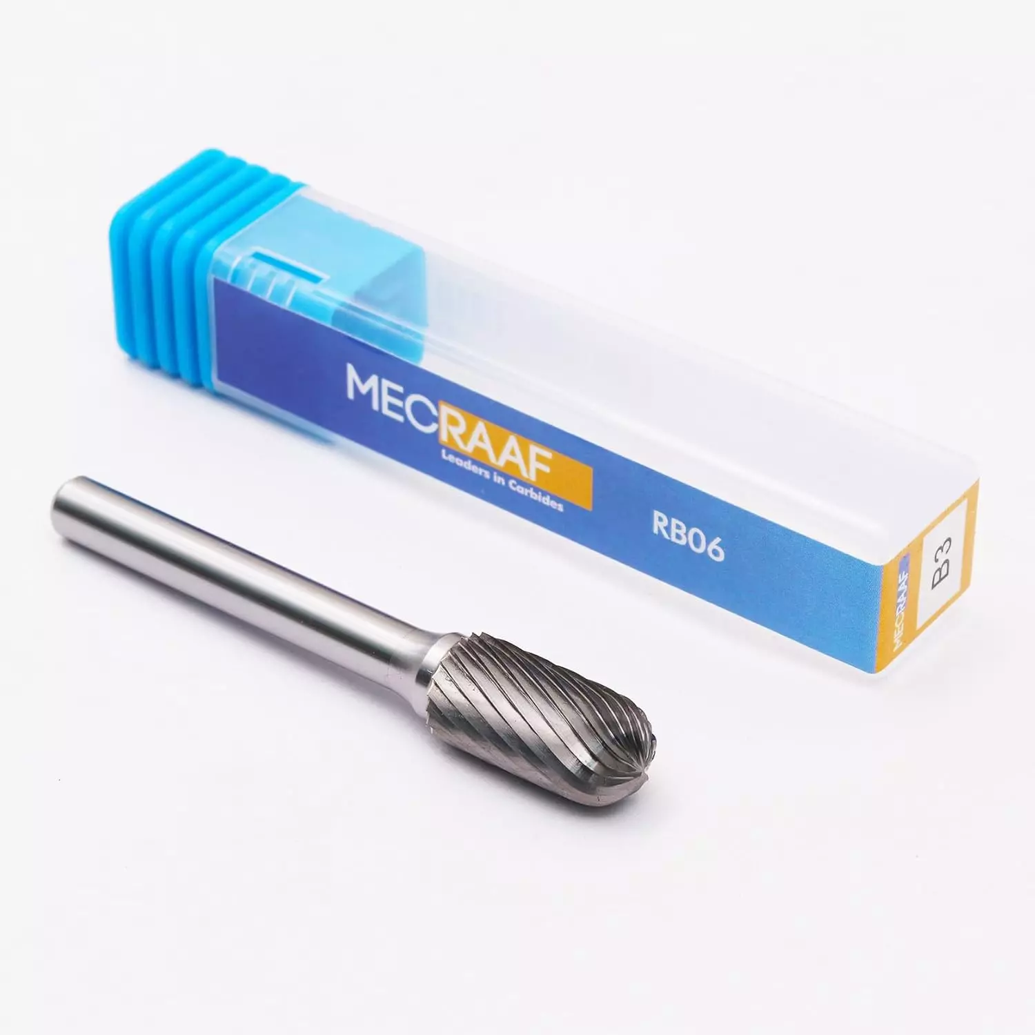MECRAAF Cylindrical with Radius End Single Cut Burr Cutter 9.5 mm Head Dia. And 19 mm Length, BC-B3S