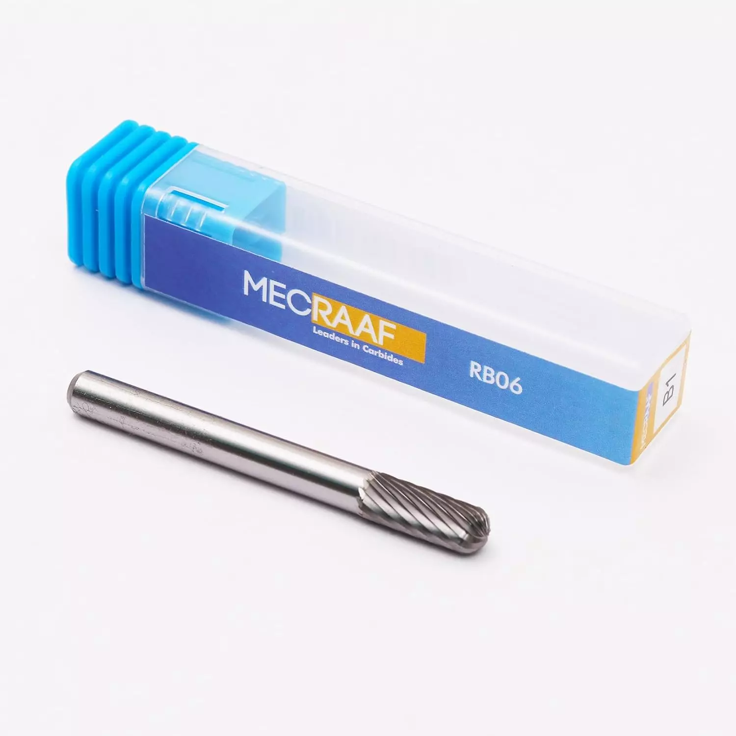 MECRAAF Cylindrical with Radius End Single Cut Burr Cutter 6 mm Head Dia. And 20 mm Length, BC-B1S