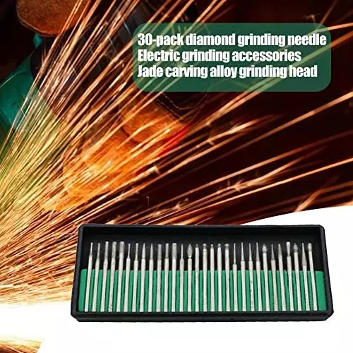 DY TOOLS Diamond Burr Bit Drill Kit 3 mm Shank Straight Flute (Pack of 30)