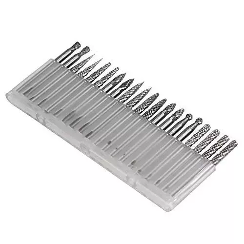 DY TOOLS Rotary Burr Set Tungsten Carbide 90° Cutting Angle 3 mm Shank Size (Pack of 20)