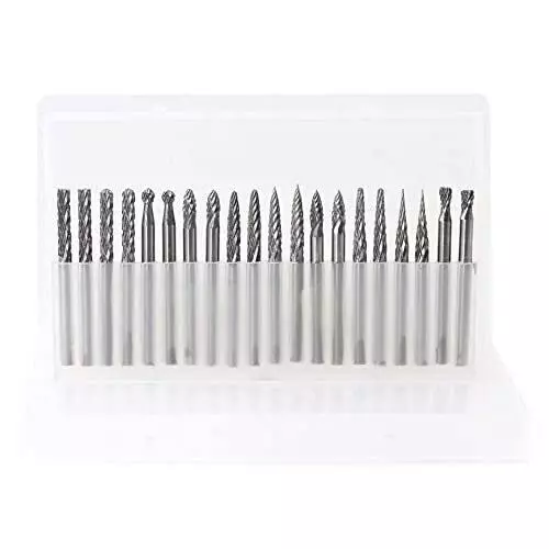 DY TOOLS Rotary Burr Set Tungsten Carbide 90° Cutting Angle 3 mm Shank Size (Pack of 20)