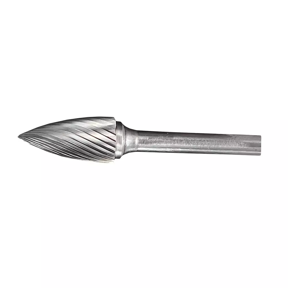 Shiballoy Tungsten Carbide Rotary Burr Tree Pointed Shape 10 mm Head Diameter and 70 mm Overall Length, CP1022