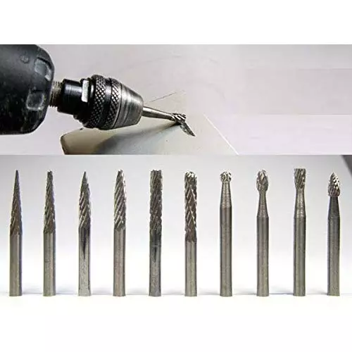 ATOZSHOP11 Rotary File Tungsten Carbide Burr Hard Alloy Metal 3x3 mm (Set of 10)