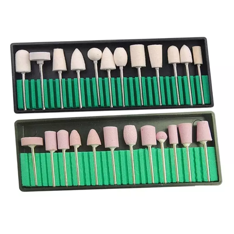 GENERIC Wool Felt Polishing Bit Set 3 mm Shank Off White & Pink (24 Pcs Set)