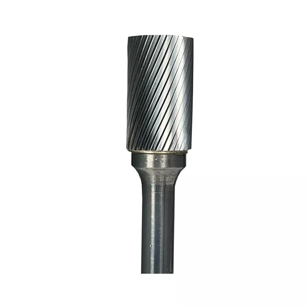 Shiballoy Tungsten Carbide Rotary Burr Cylindrical Edge Cut Shape 10 mm Head Diameter and 70 mm Overall Length, AE1022