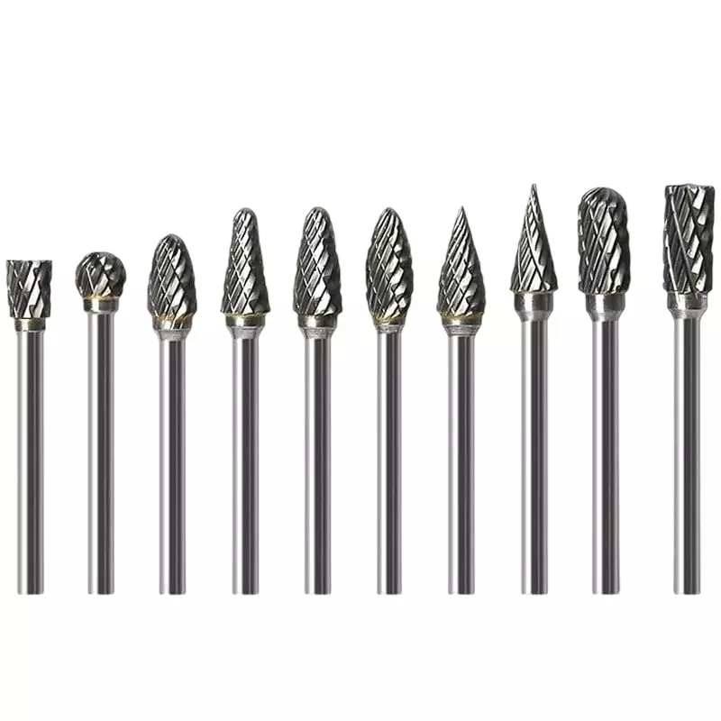 GENERIC 10 Pcs Carbide Burr Set 6.35 mm (1/4 inch) Shank Double Cut Rotary Die Grinder Bits