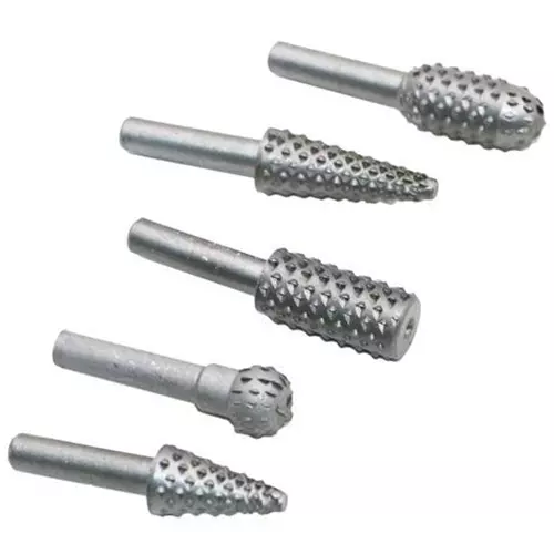 YADAV 5 Pcs Rotary Burr File Set 6 mm Shank Carbon Steel Wood Carving Rasp & Drill Bits Tool