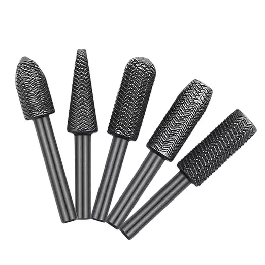 GENERIC 5 Pcs HSS Rotary Burr Drill Bit Set 1/4 inch (6.35 mm) Round Shank Black Finish for Stainless Steel
