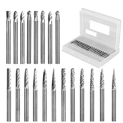 DY TOOLS Double Cut Rotary Burr Set Tungsten Carbide 90° Cutting 3 mm Angle Shank Size (Pack of 20)