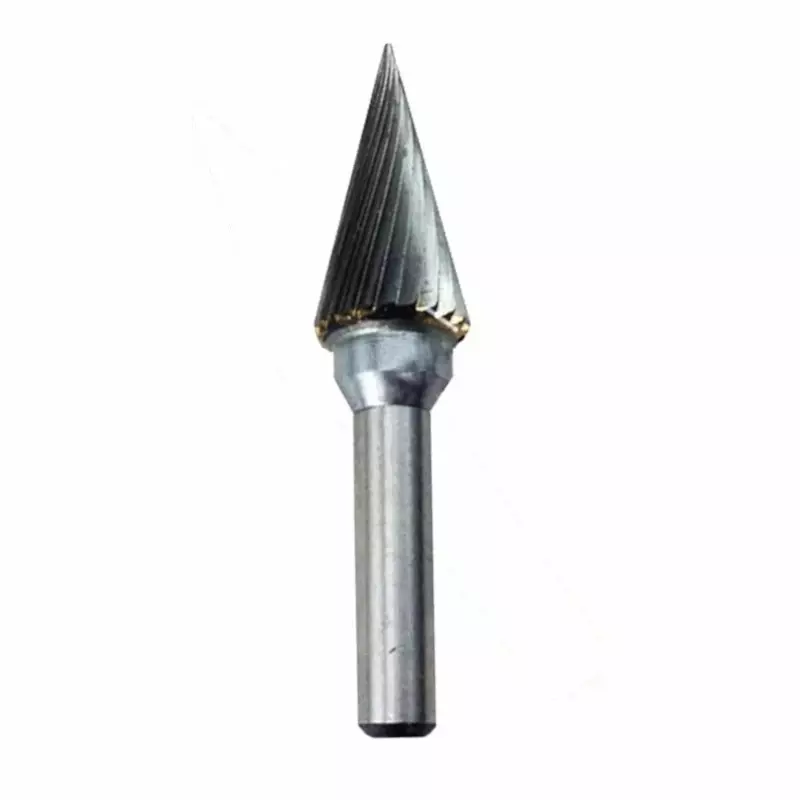 MIRANDA TOOLS Tungsten Carbide Rotary Burr Conical Shape Double Cut, Head Diameter 6 mm and Overall Length 60 mm, AM1