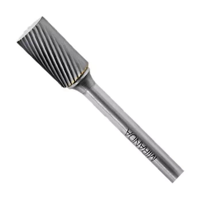 MIRANDA TOOLS Tungsten Carbide Rotary Burr Cylindrical Shape Double Cut, Head Diameter 3 mm and Overall Length 38 mm, MCM1