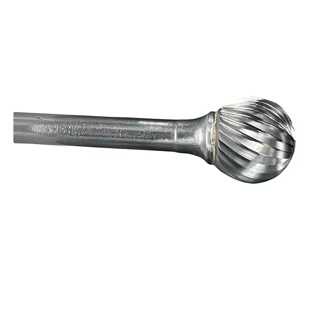 Shiballoy Tungsten Carbide Rotary Burr Ball Shape 8 mm Head Diameter and 57 mm Overall Length, E0818