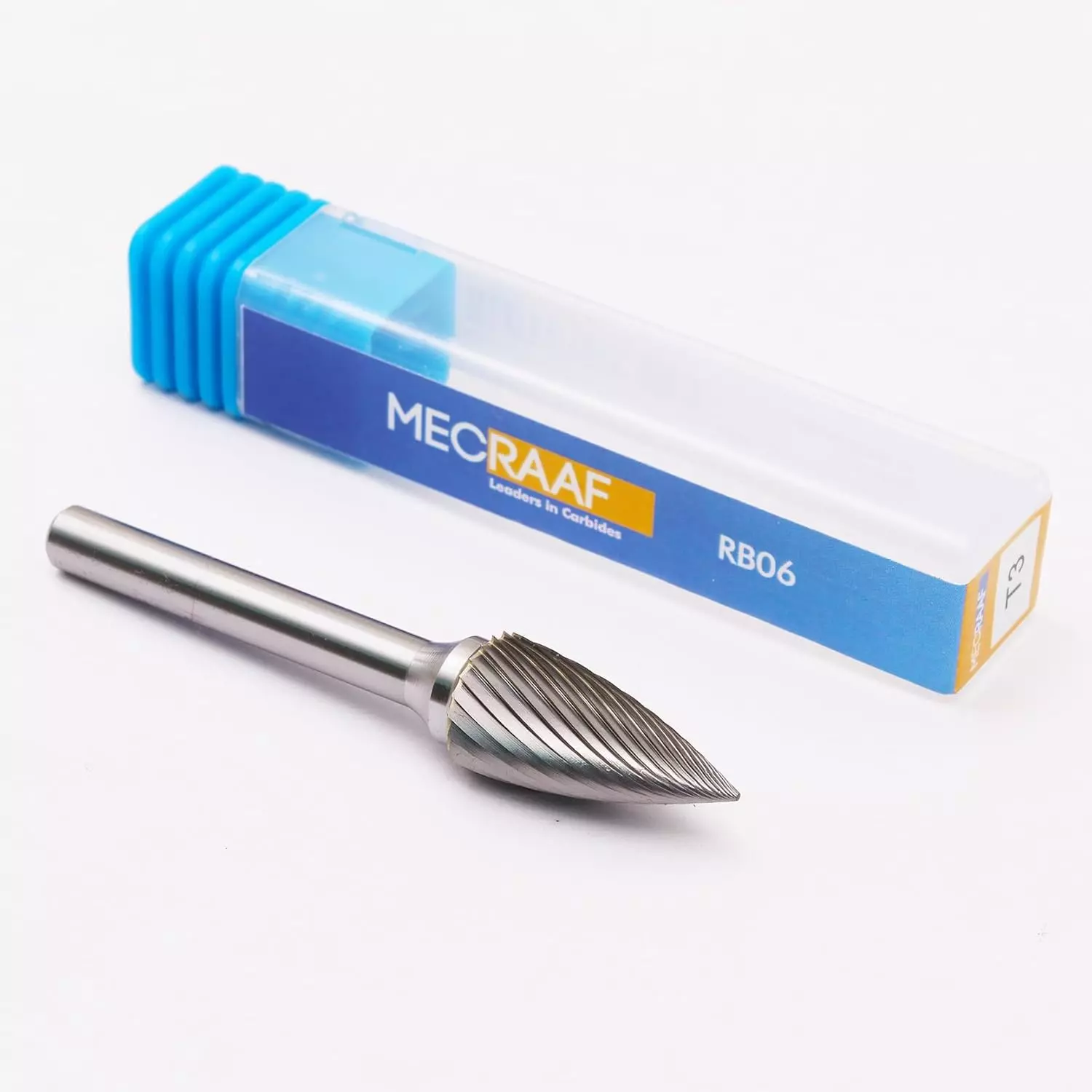 MECRAAF Tree Shape with Point End Single Cut Burr Cutter 9 to 19 mm Head Diameter