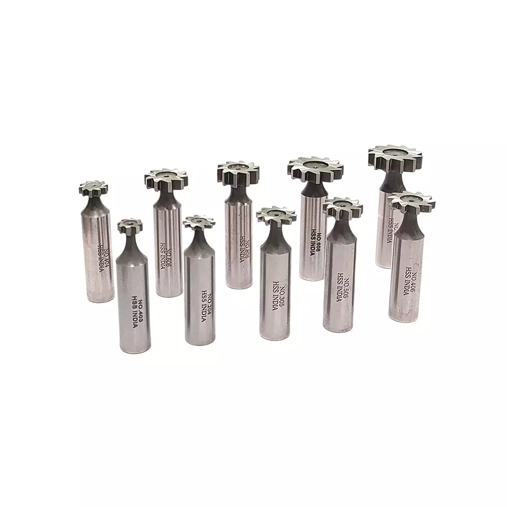 A.D INTERNATIONAL Woodruff Keys T Slot Cutter Tool with 1/2 inch (12.7 mm) Straight Shank, BP-5542-HMME (Set of 10)