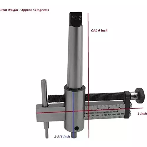 A.D INTERNATIONAL Speed Guide Circle Cutter with HSS Tool Bit, MT2 Shank for Milling Machine, 2M-BF0V-2DP5