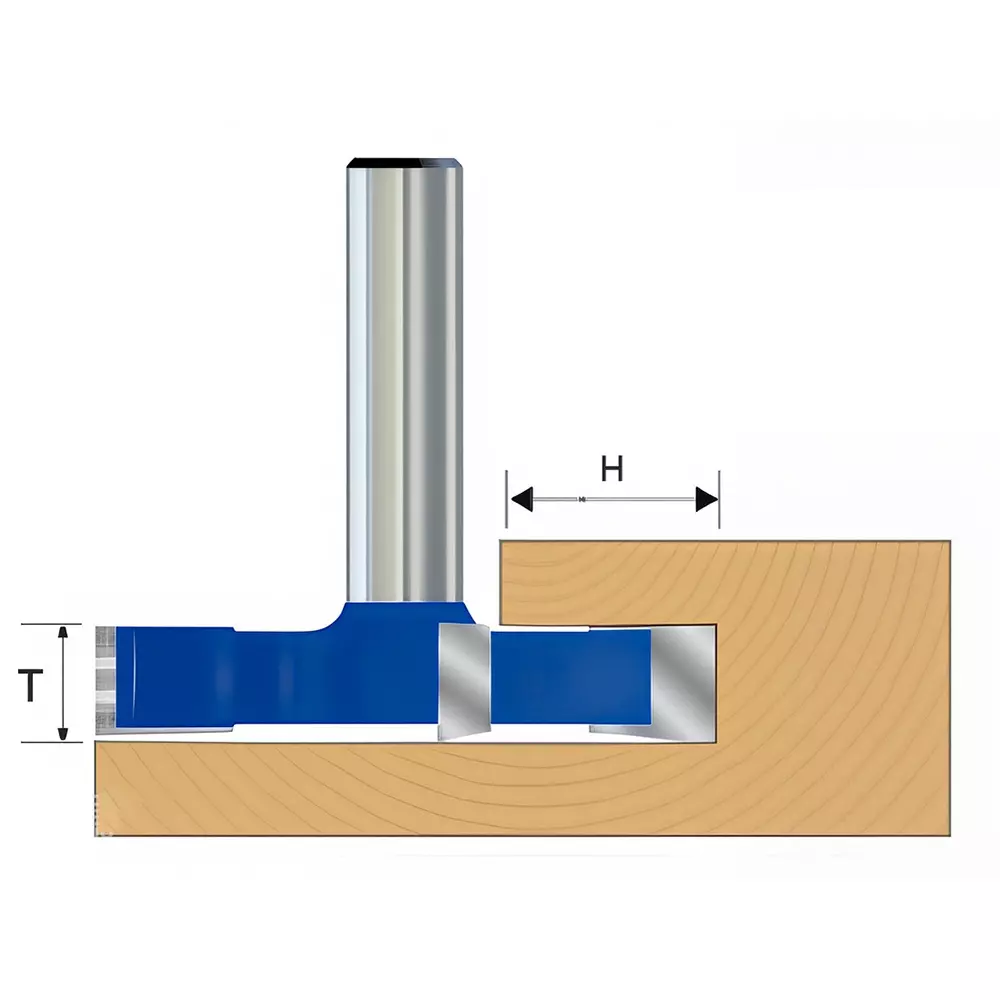 Timus TCT Brazed Rebating and Planning Bit TT.RP 25 mm Cutting Height x 12 mm Shank Diameter, TT.RP.6506