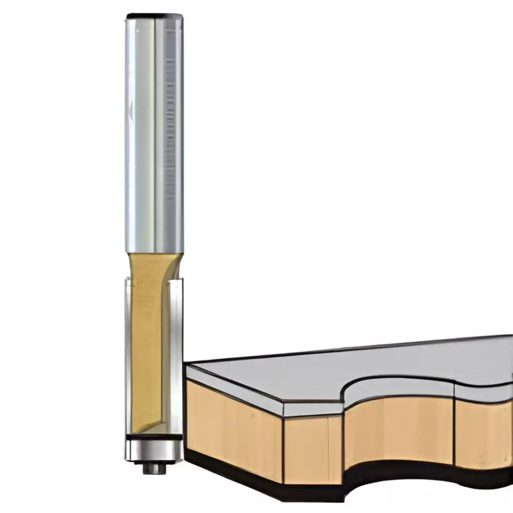 Timus TCT Brazed Flush Trim Bit Eco Range, 1/2 inch (12.7 mm) Cutting Diameter x 6 mm Shank Diameter x 20 mm Cutting Length, 200-C