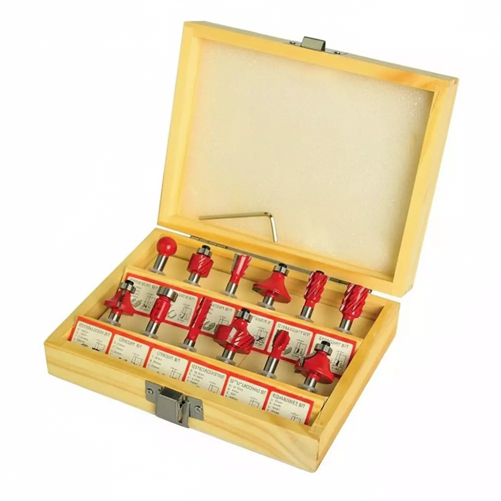 Timus 13 Pcs Router Bit Set Economy Type Packed in Wooden Box for Wood Working