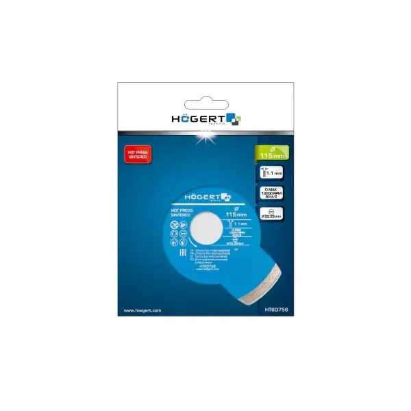 Hogert Technik Diamond Blade Ultra Thin 125 mm Diameter x 22.23 mm Bore Size x 1.1 mm Thickness, HT6D757