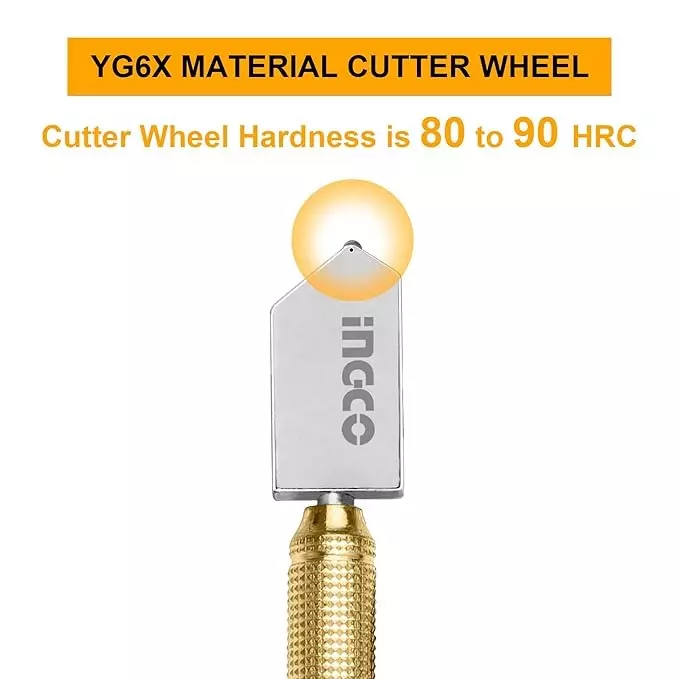 Ingco Glass Cutter Hardened Steel or Carbide Blade and 5000 m Cutting Capacity, HGCT03
