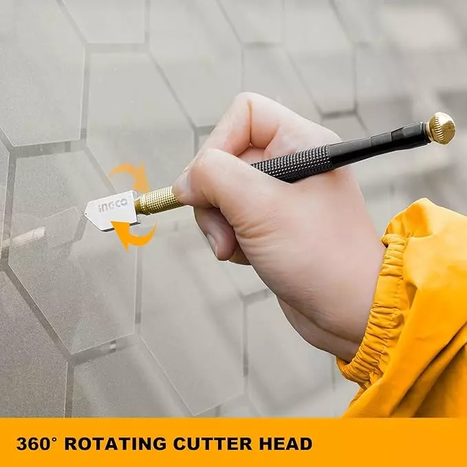Ingco Glass Cutter Hardened Steel or Carbide Blade and 5000 m Cutting Capacity, HGCT03