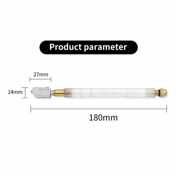DY TOOLS Straight Glass Cutter Metal Head & Imported Carbide Cutting Tip