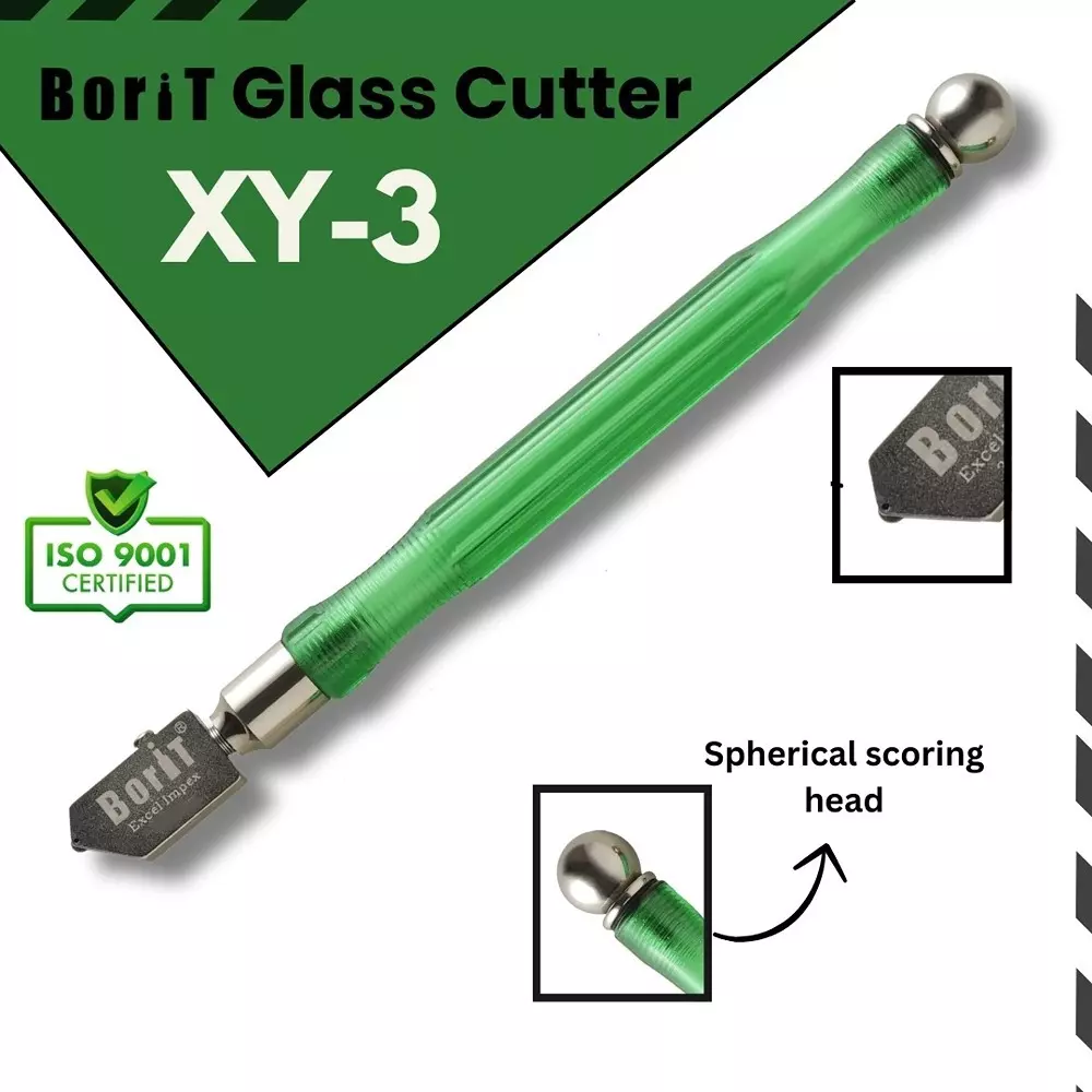 Borit Glass Cutter 3 - 12 mm Size Tungsten Carbide + Metal, XY3