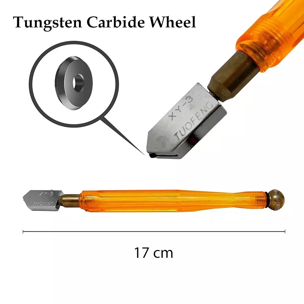 Borit Glass Cutter Toufeng 143° Hone Angle 12 mm (0.47 inch) Thickness Yellow, XY3