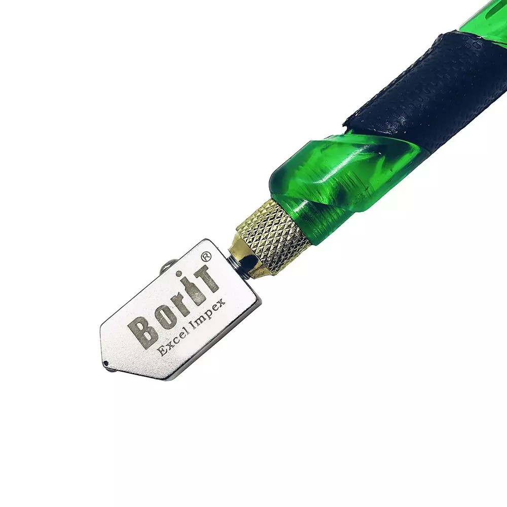 Borit Glass Cutter 143° Hone Angle 15 mm (0.59 inch) Thickness Black Rubber Grip, YGD3