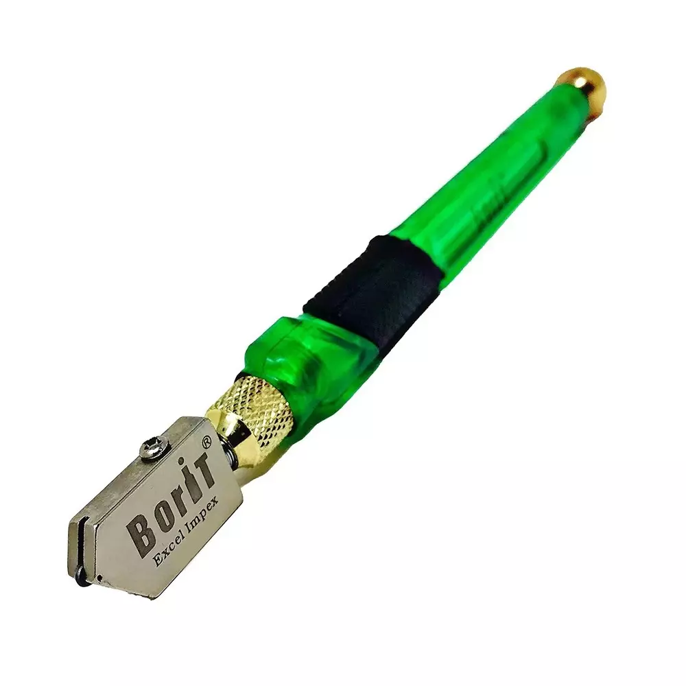 Borit Glass Cutter 143° Hone Angle 15 mm (0.59 inch) Thickness Black Rubber Grip, YGD3