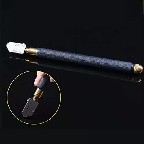 YADAV 6 Pcs Oil Glass Cutter with Metal Handle and Diamond Straight Head Cutting Tool, TC-17