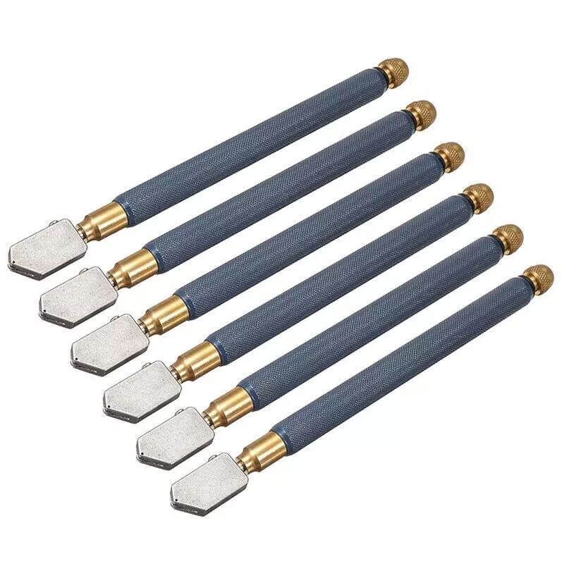 YADAV 6 Pcs Oil Glass Cutter with Metal Handle and Diamond Straight Head Cutting Tool, TC-17