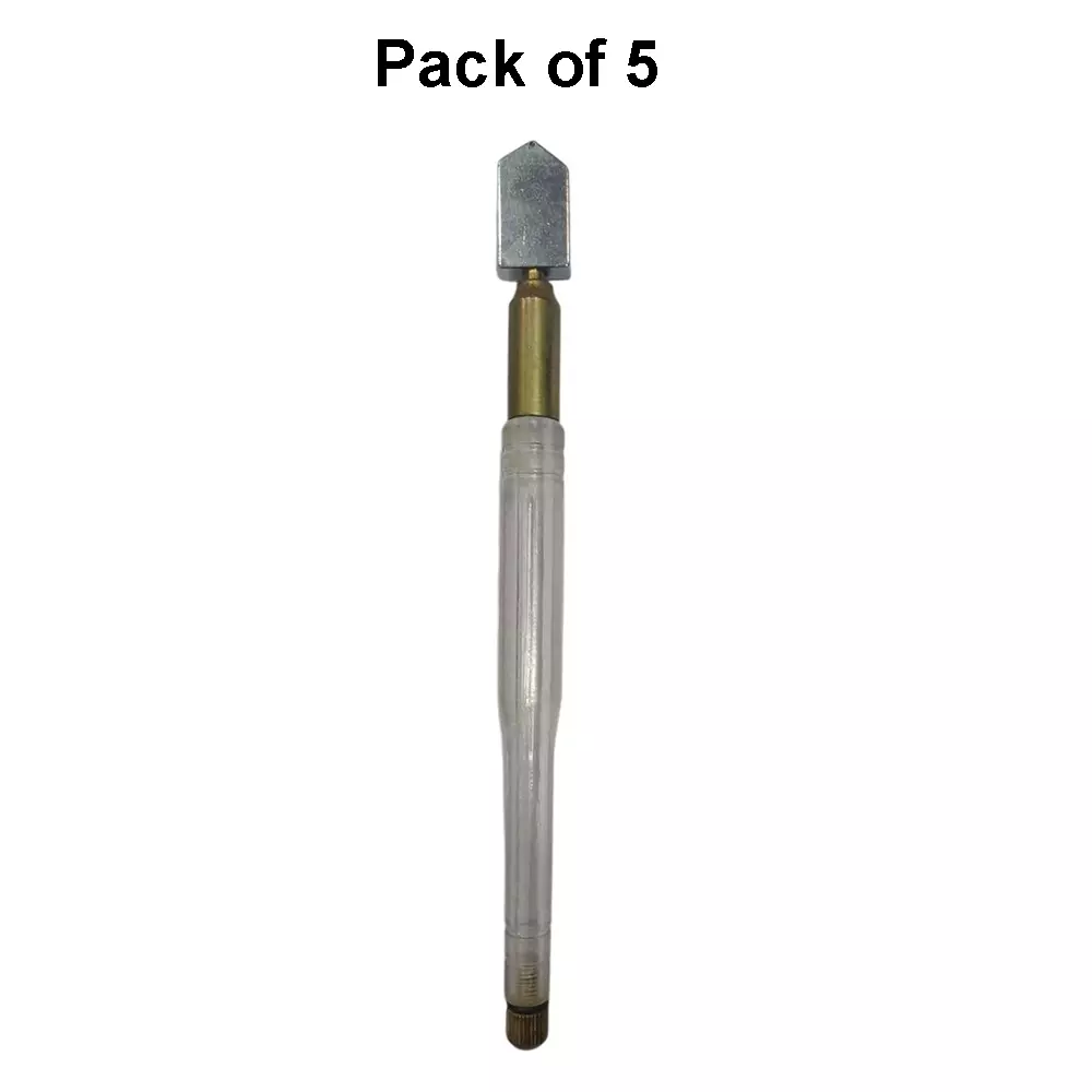 Sarrah Glass Cutter With Oil Filling, Stainless Steel Material and Brass Grip 180 mm (Pack of 5)