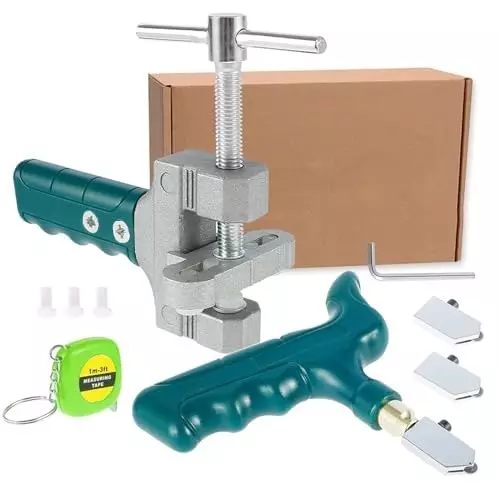 GENERIC Glass Cutter Tool Kit Pistol Grip 2-12 mm Cutting Range with Plier Set Green