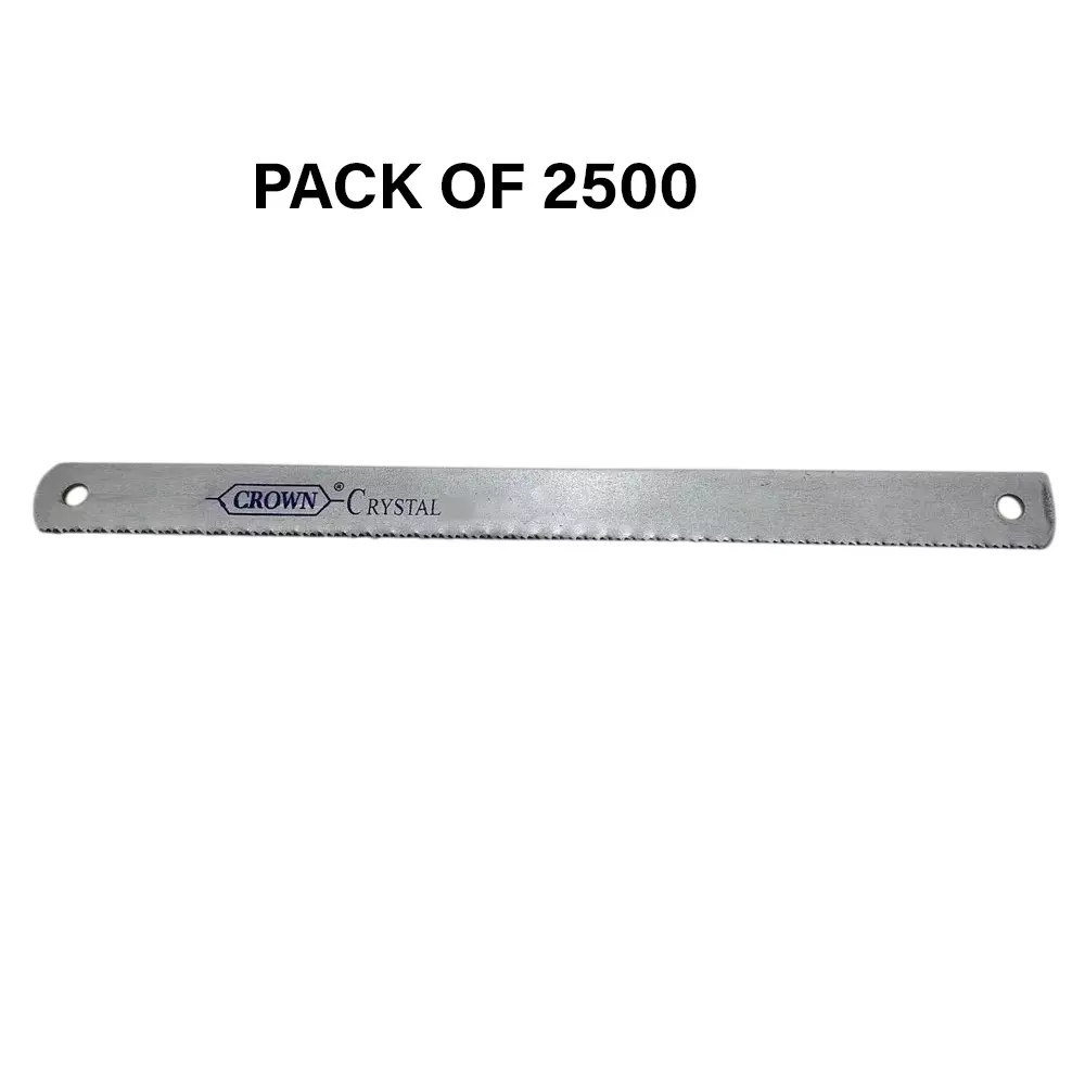 Crown Crystal Hacksaw Blades 14 TPI Silver 1 Inch (2.54 cm) Size HC-21 for Industrial Use, (Pack of 2500 Pcs)