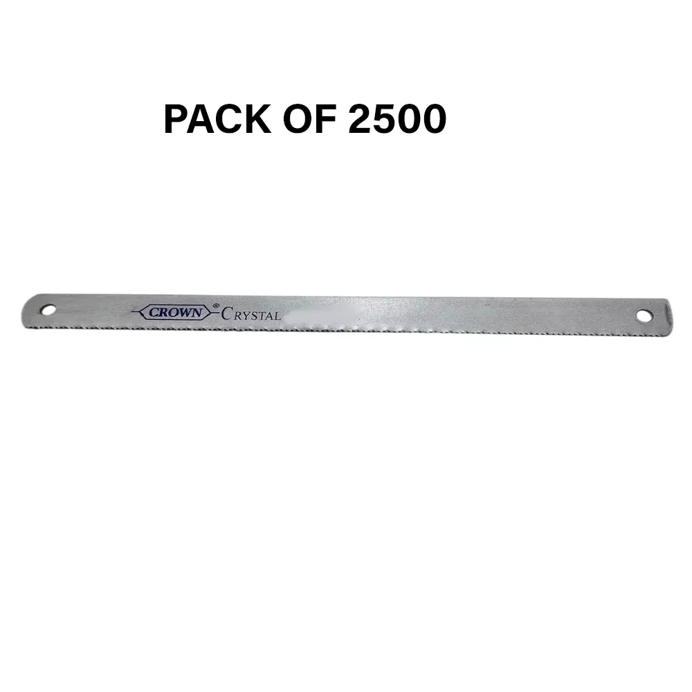 Crown Crystal Hacksaw Blades 14 TPI Silver 1/2 Inch (1.27 cm) Size HC-21 for Industrial Use, (Pack of 2500 Pcs)