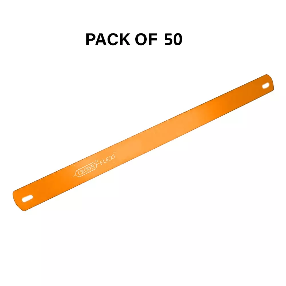 Crown Eco Flexi Hacksaw Blades 18 TPI Orange Color 1 Inch (2.54 cm) Size C-62 for Industrial Use, (Pack of 50 Pcs)
