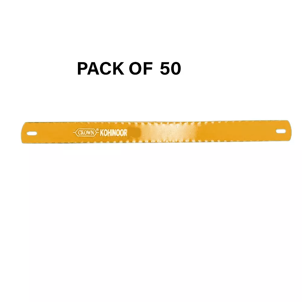 Crown Kohinoor Hacksaw Blades 18 TPI Orange Color 1 Inch (2.54 cm) Size C-62 for Industrial Use, (Pack of 50 Pcs)