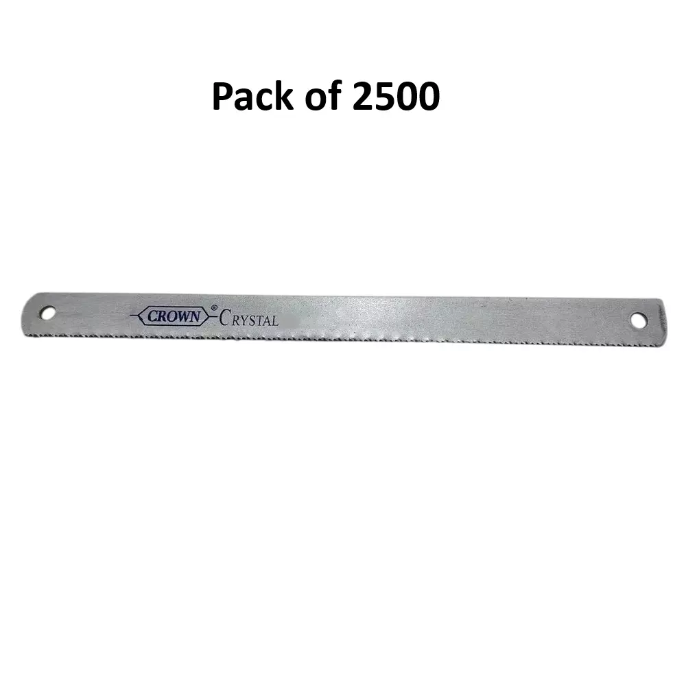 Crown Crystal Hacksaw Blades 18 TPI Silver 1 Inch (2.54 cm) Size HC-21 for Industrial Use, (Pack of 2500 Pcs)