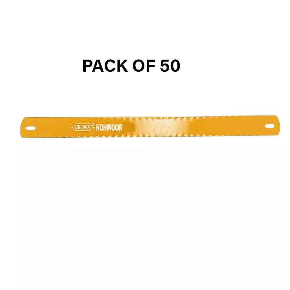 Crown Kohinoor Hacksaw Blades 14 TPI Orange Color 1 Inch (2.54 cm) Size C-62 for Industrial Use, (Pack of 50 Pcs)