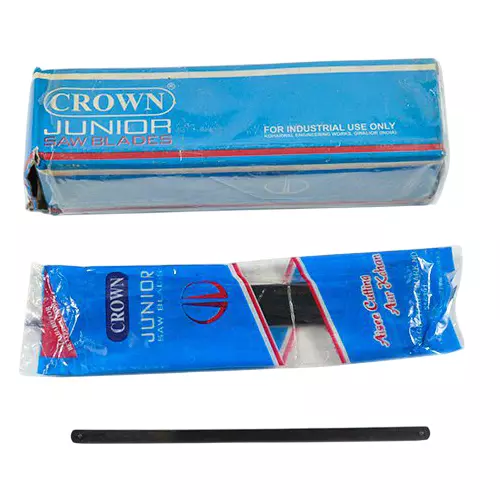 Crown Junior Hacksaw Blades 32 TPI Black Color 1 Inch (2.54 cm) Size C-62 for Industrial Use, (Pack of 100 Pcs)